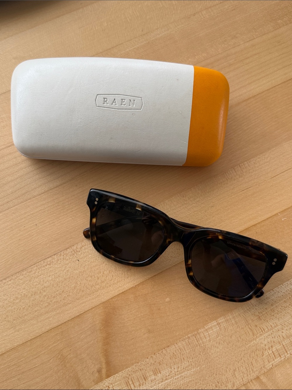 RAEN Gilman Tortoiseshell Frames with White and Orange Case